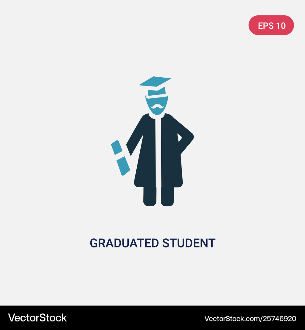 Two color graduated student icon from people Vector Image