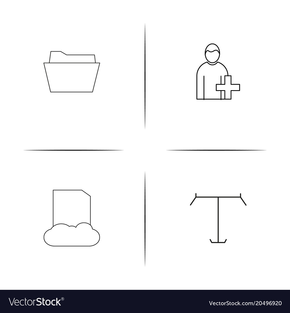 Web and text simple linear icons set outlined