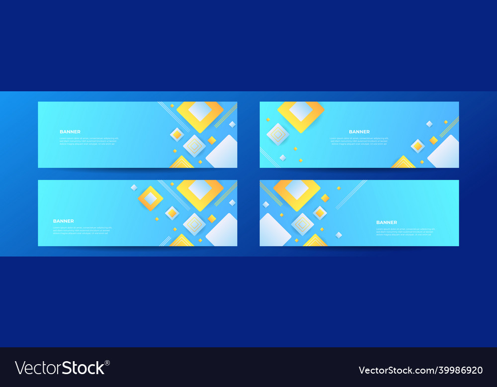 Web banner design set template header for site Vector Image Web banner design set template header for site
