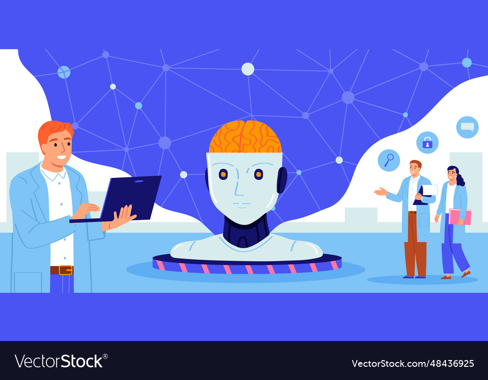 Artificial intelligence composition Royalty Free Vector