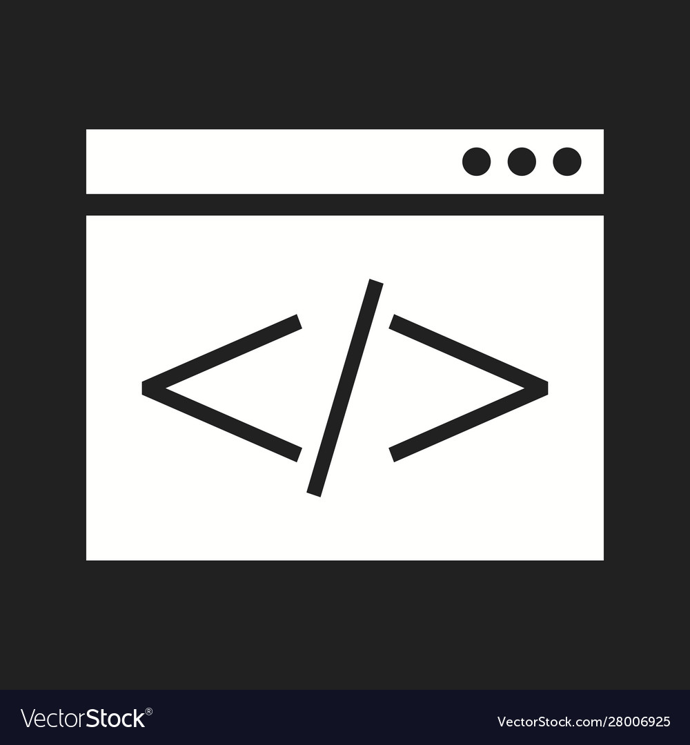 Beautiful coding glyph icon