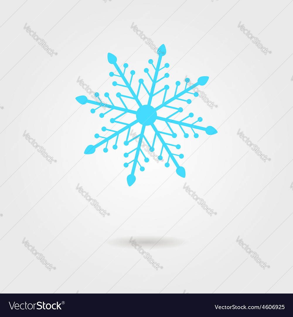Blue snowflake icon with shadow