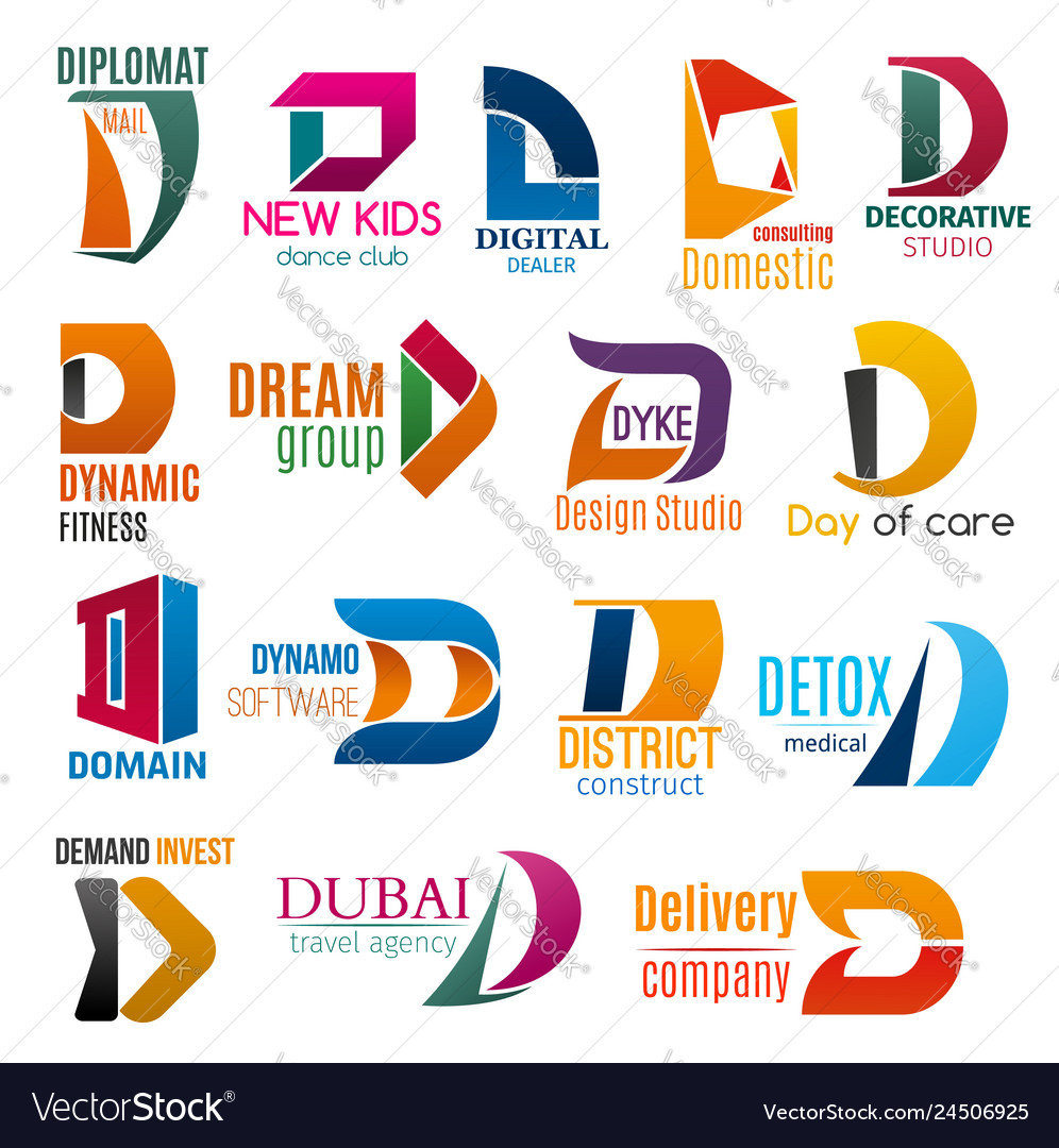 Business icons letter d corporate identity