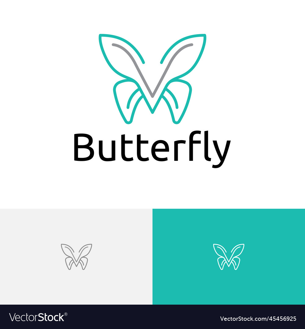 Butterfly wings nature fly animal simple monoline