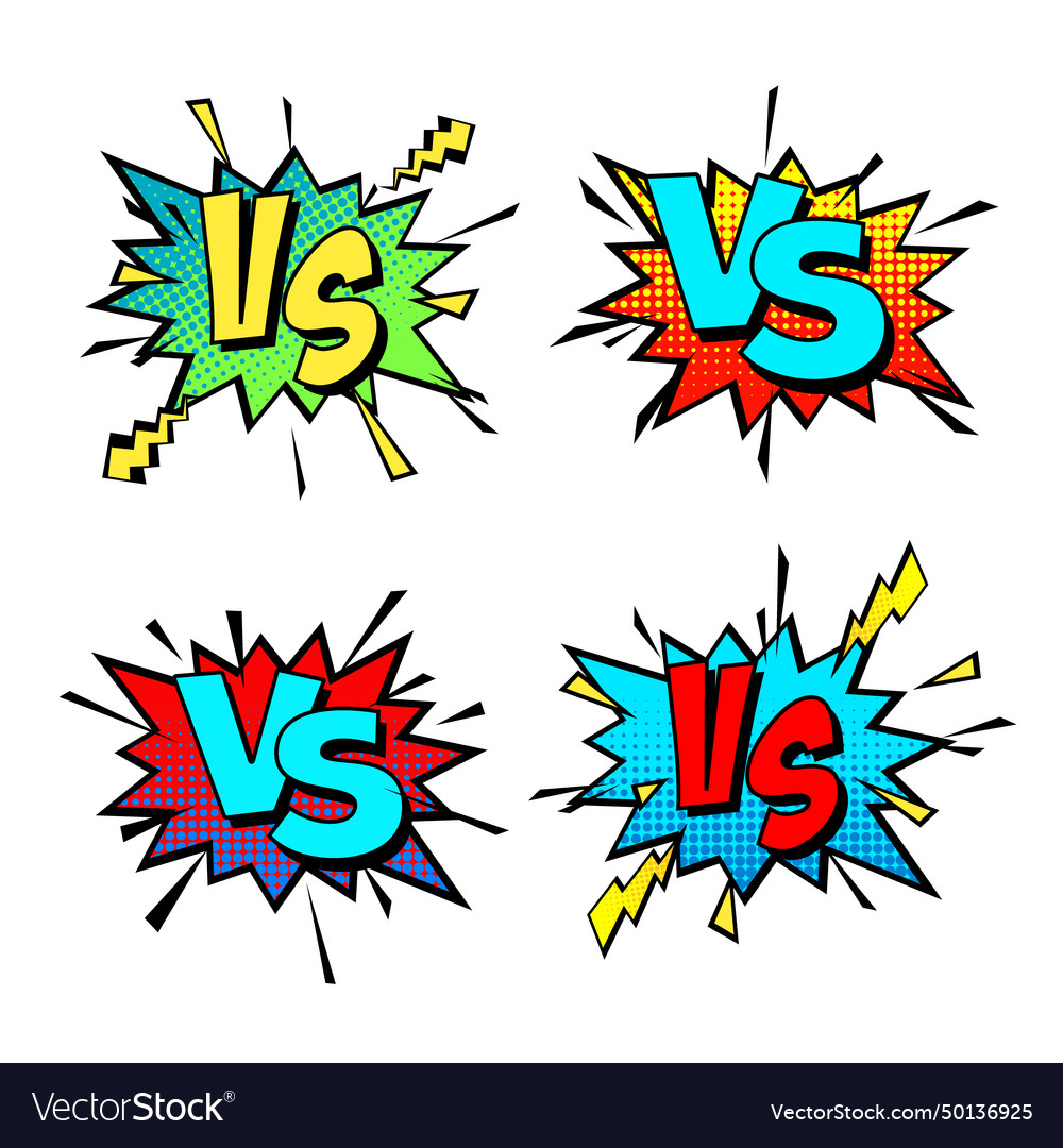 Cartoon comic background vs fight versus comics Vector Image