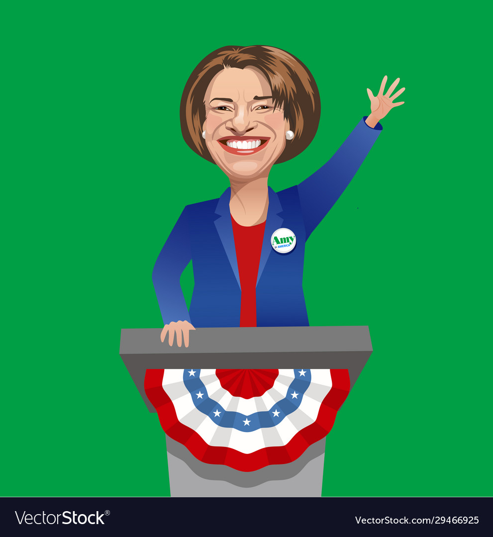 Cartoon democratic candidate amy klobuchar Vector Image