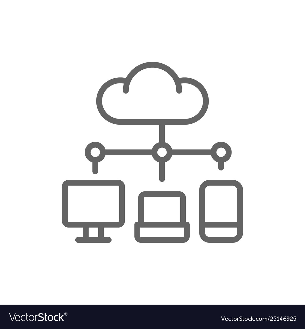Cloud computing data storage network technology vector image Cloud computing data storage network technology
