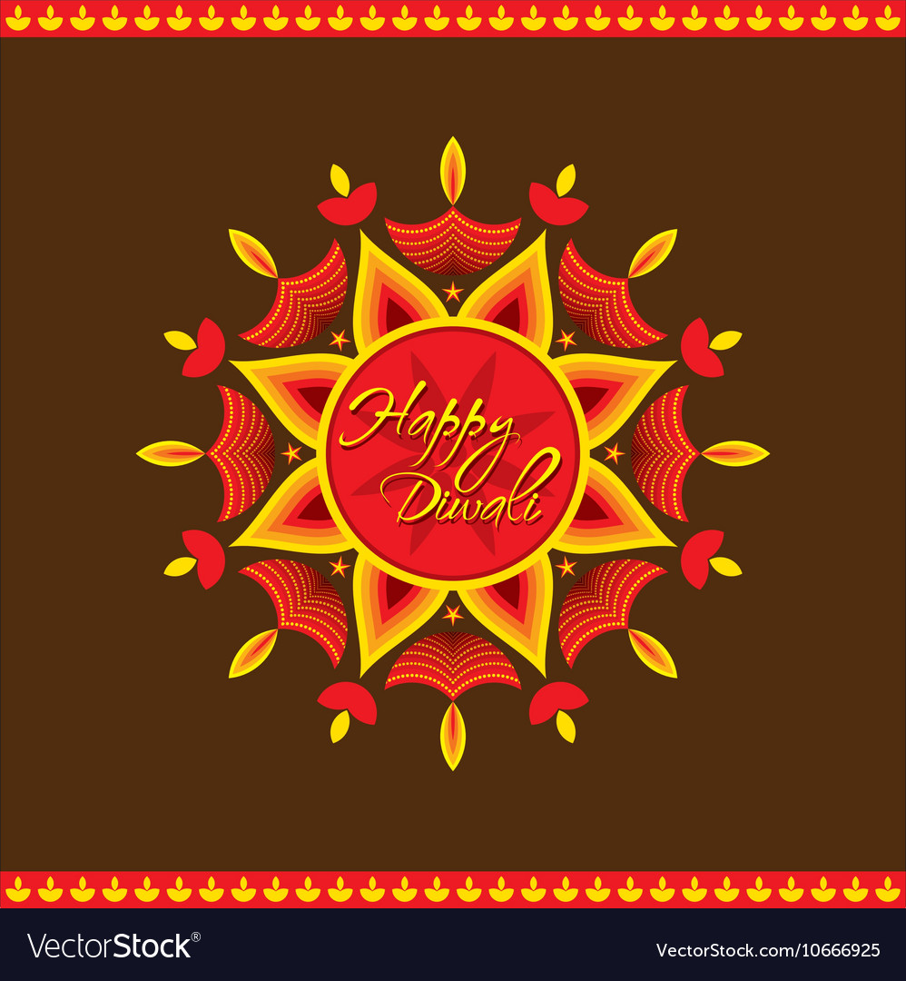 creative happy diwali greeting card design vector image