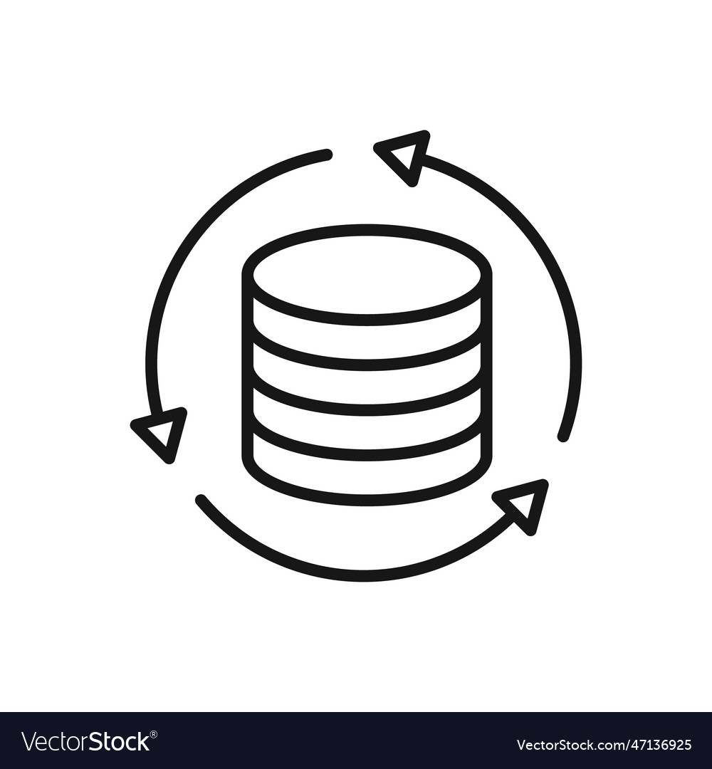 Editable icon of database isolated on white vector image Editable icon of database isolated on white
