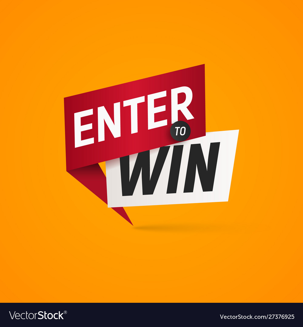 Enter to win prizes isolated sticker Royalty Free Vector