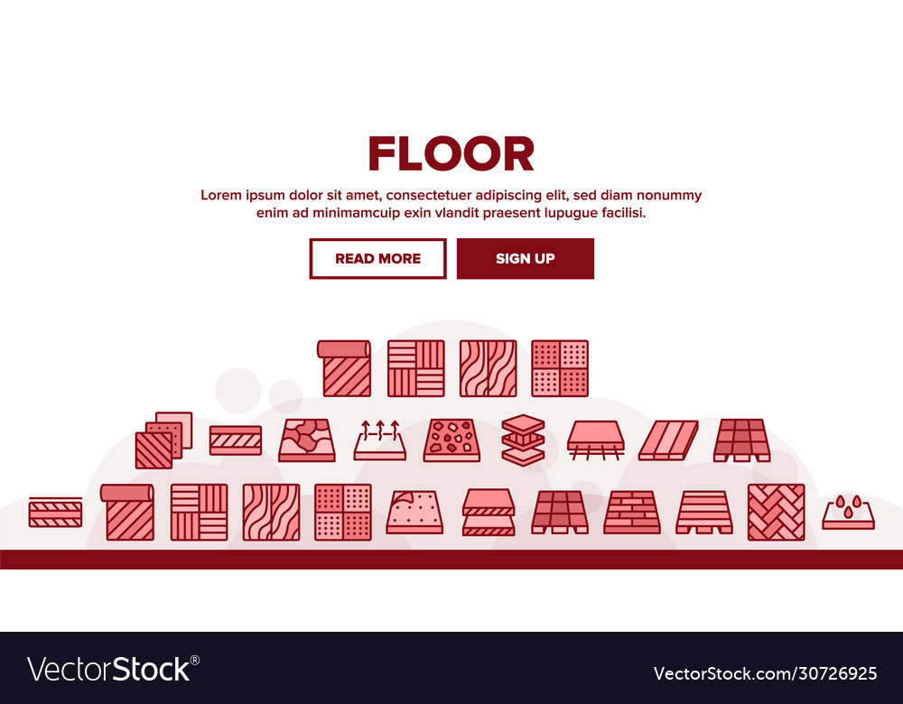 Floor and material landing header vector image Floor and material landing header