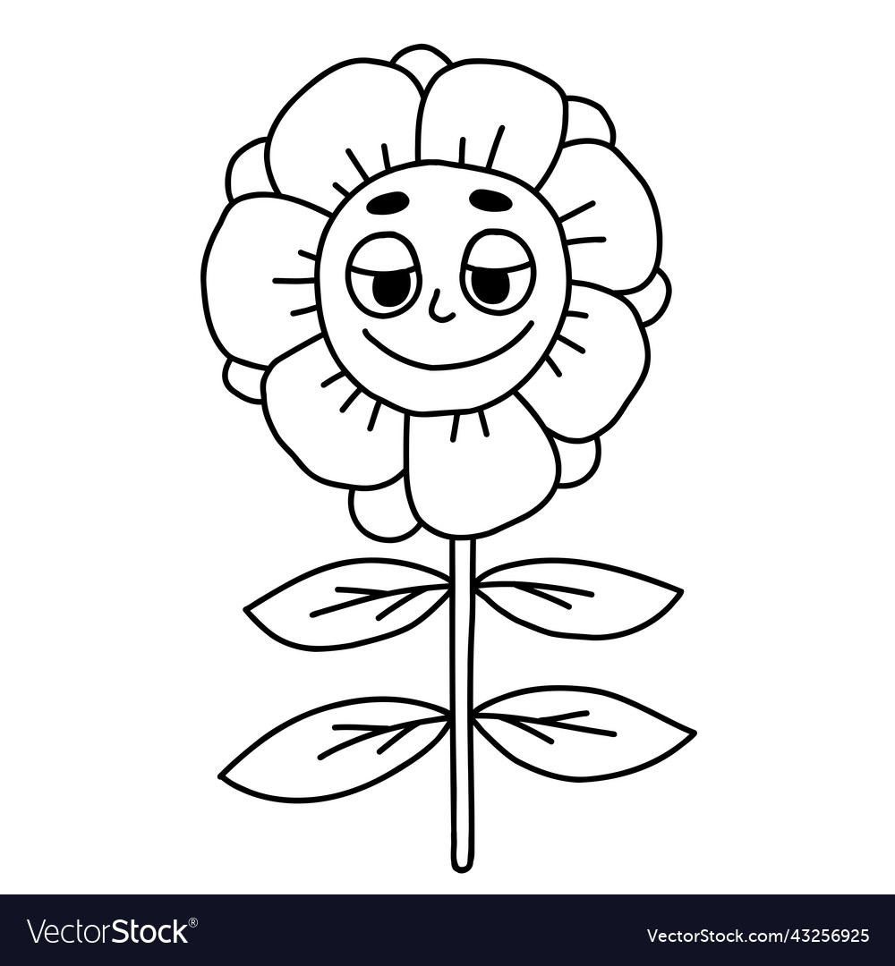 Funny cartoon character groovy element funky