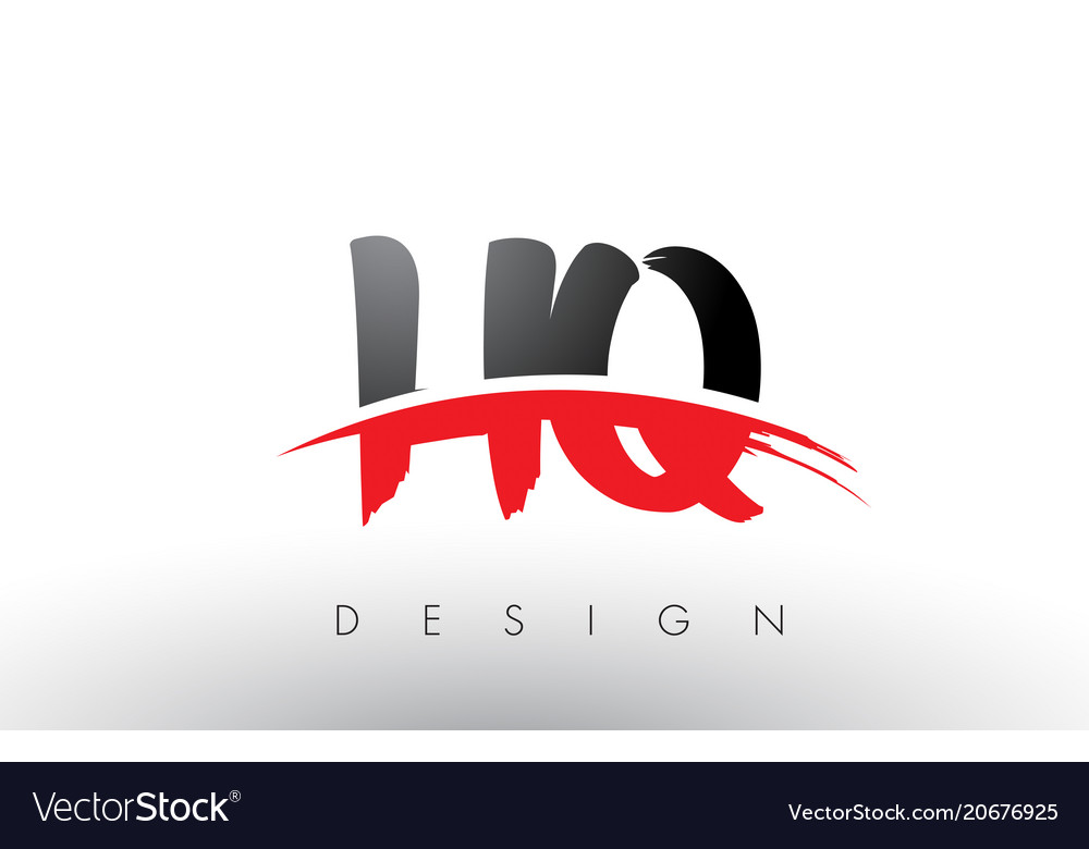 Hq h q Pinsel Logo Buchstaben mit rot und schwarz