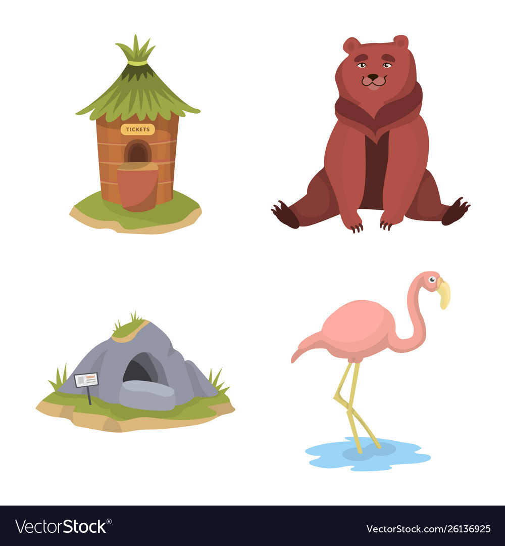 Isolated object zoo and park sign collection Vector Image Isolated object zoo and park sign collection