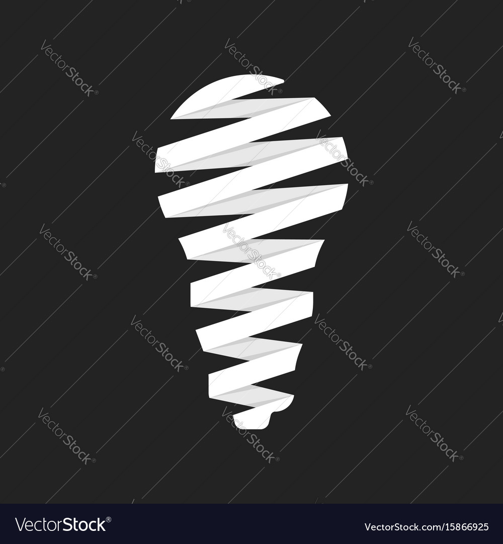 Led bulb icon like origami