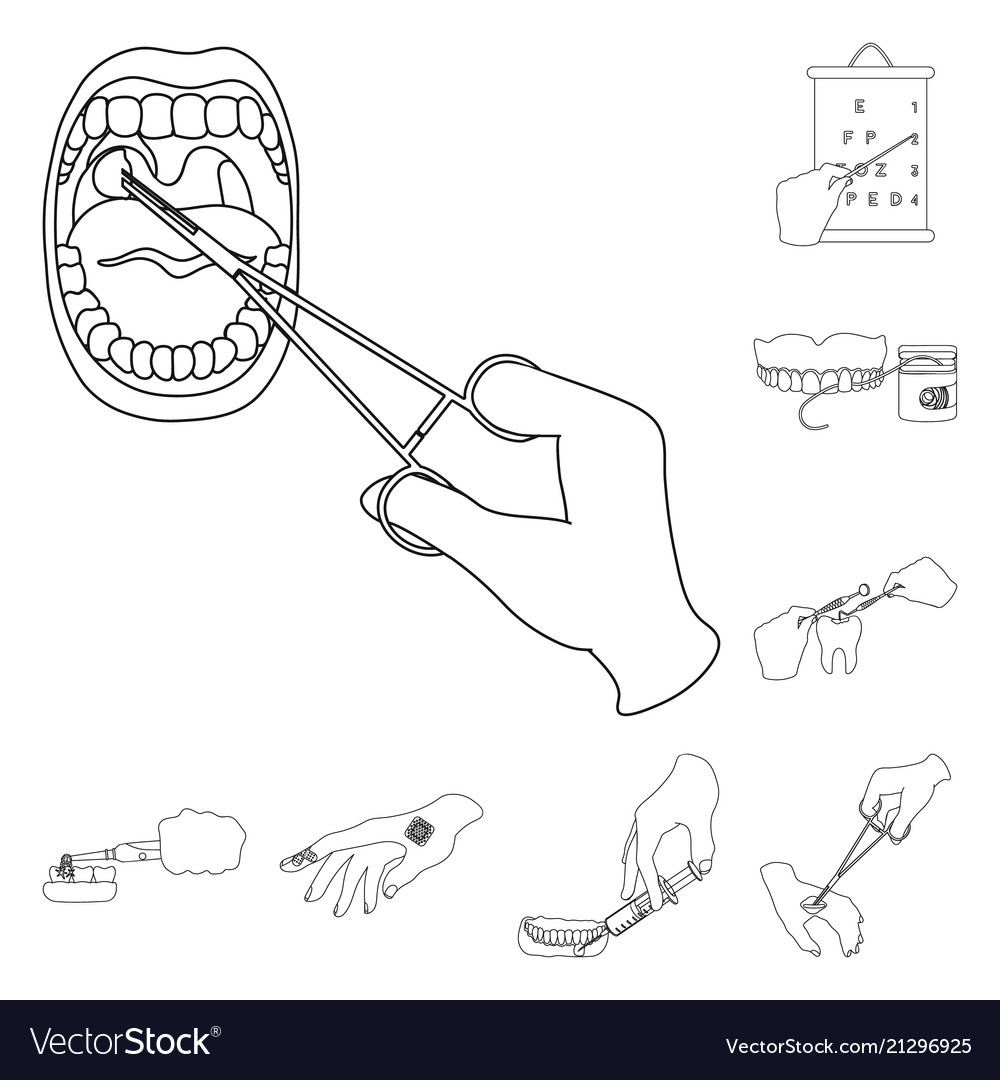 Manipulation by hands outline icons in set Vector Image Manipulation by hands outline icons in set