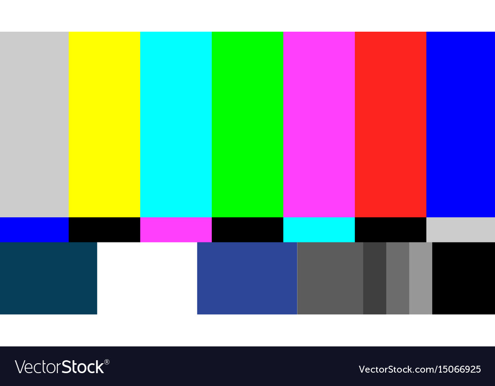 No Signal Tv Test Pattern Vector Television Colored Bars Signal