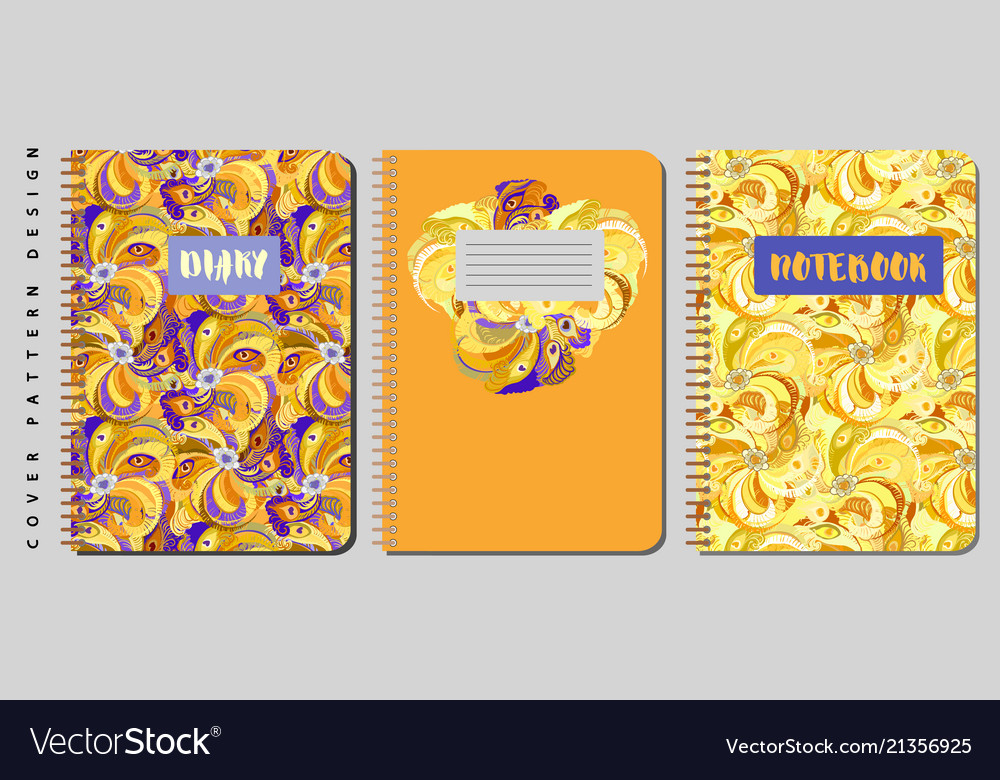 Notebook and diary cover design for print vector image Notebook and diary cover design for print