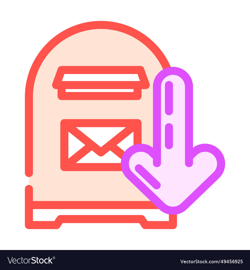 Open letter box loading mailbox color icon vector image Open letter box loading mailbox color icon