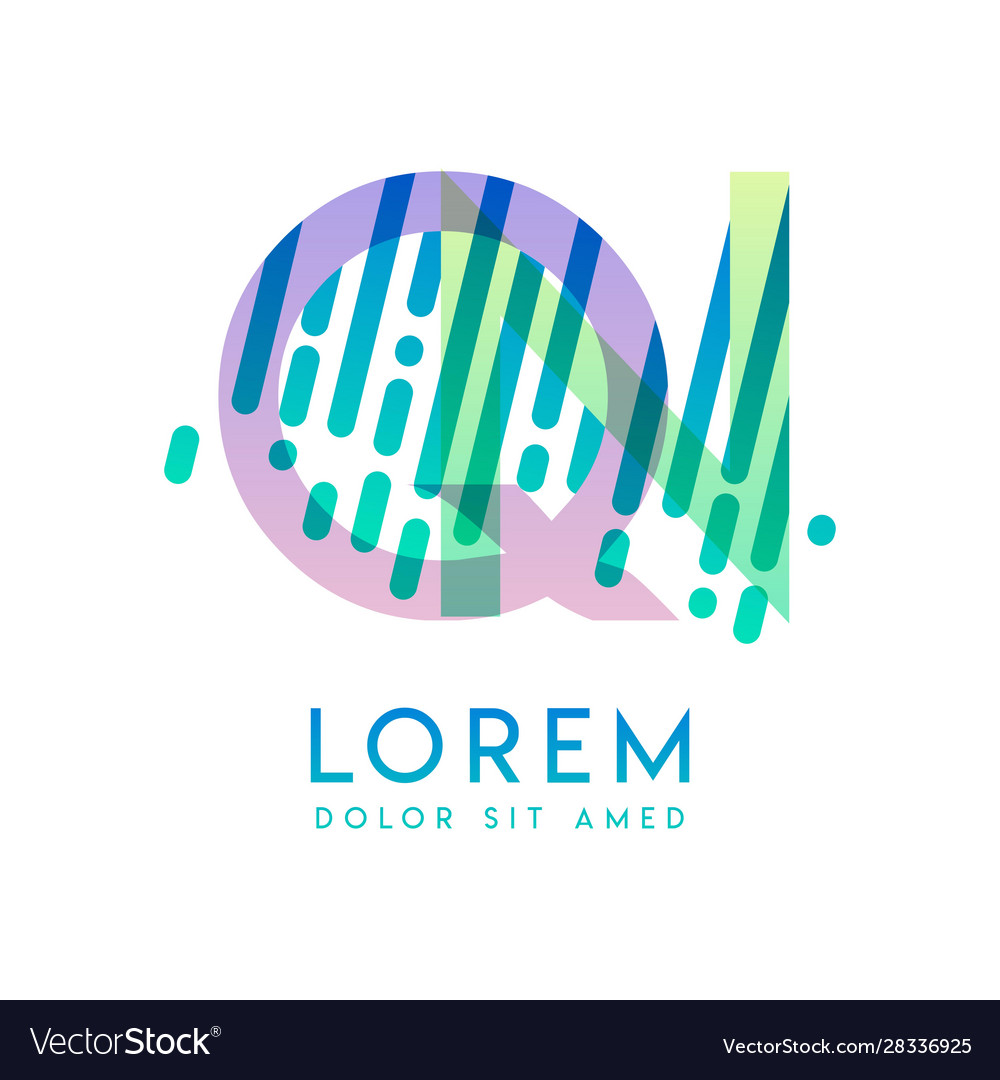 Qn Logo mit Thema Galaxie Geschwindigkeit und Stil vector image Qn Logo mit Thema Galaxie Geschwindigkeit und Stil