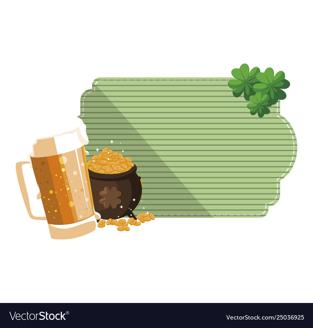 Saint Patrick Cauldron With Treasure Coins Vector Image Saint Patrick Cauldron With Treasure Coins Vector Image