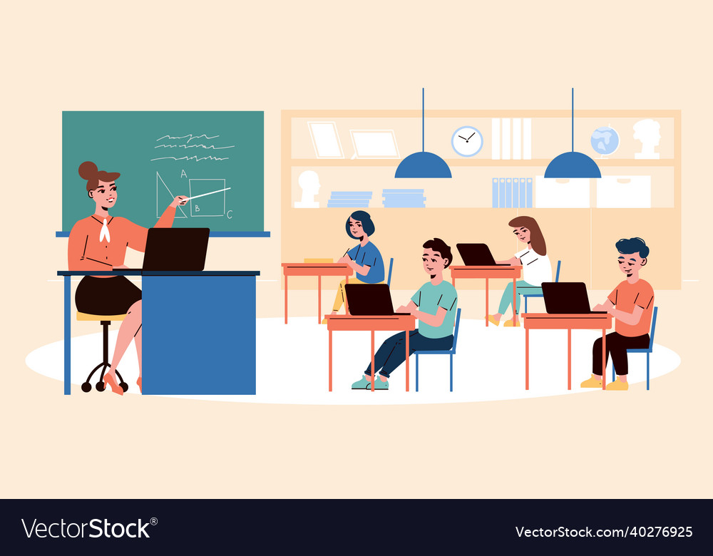 School classroom background Royalty Free Vector Image