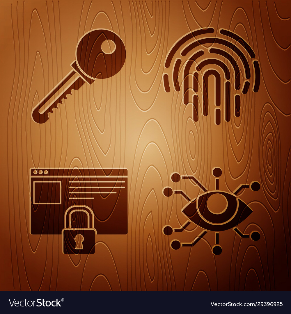Set eye scan key secure your site with https vector image Set eye scan key secure your site with https