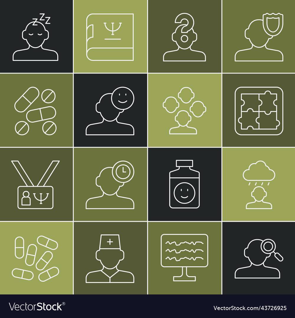 Set line finding a problem in psychology Vector Image Set line finding a problem in psychology