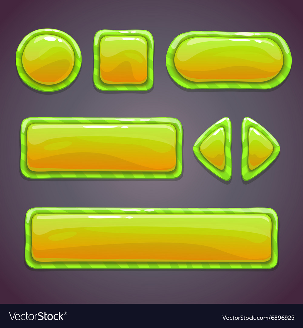 Set of green funny buttons