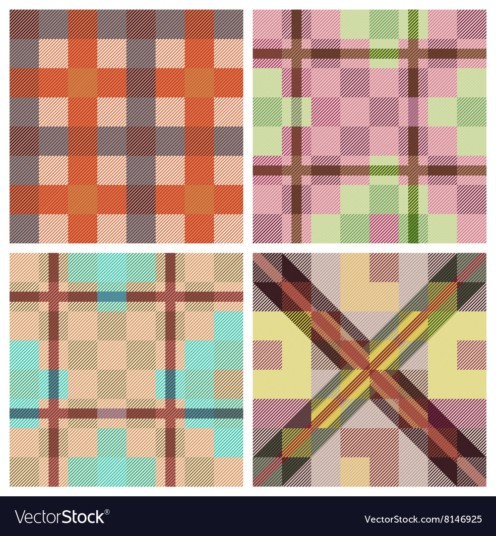 Set of seamless tartan patterns