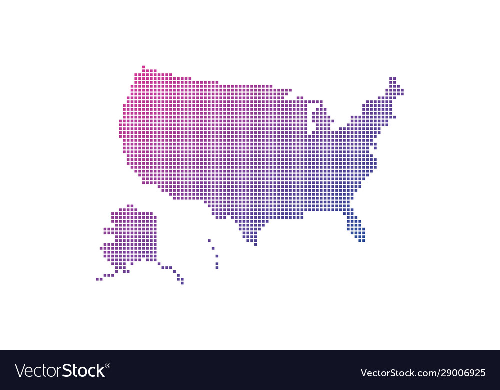 Quadratisch gepunktete Gradient usa Karte für Hintergründe