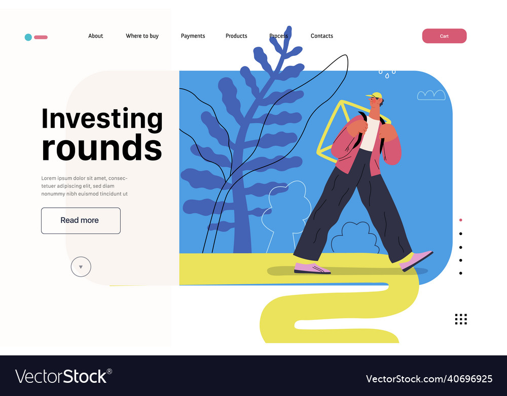 Startup website landing template vector image Startup website landing template