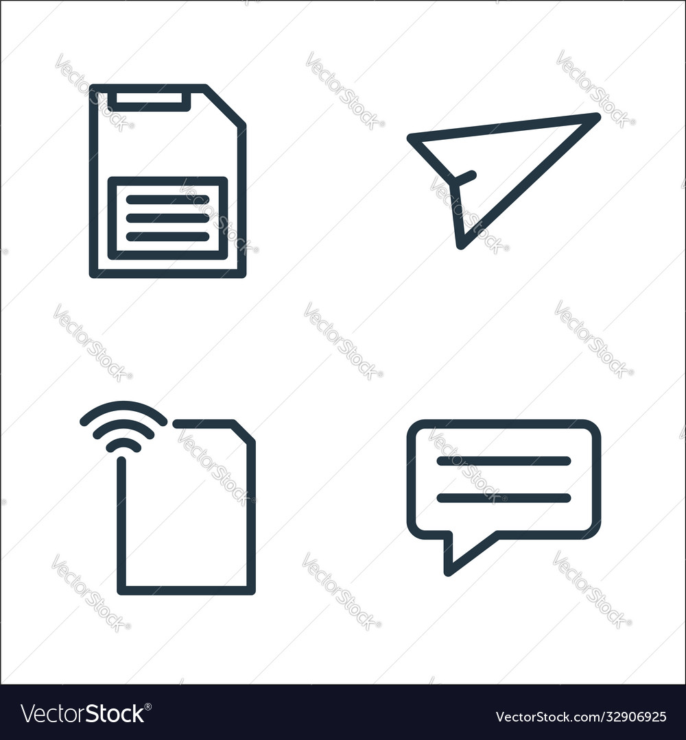 Technology line icons linear set quality