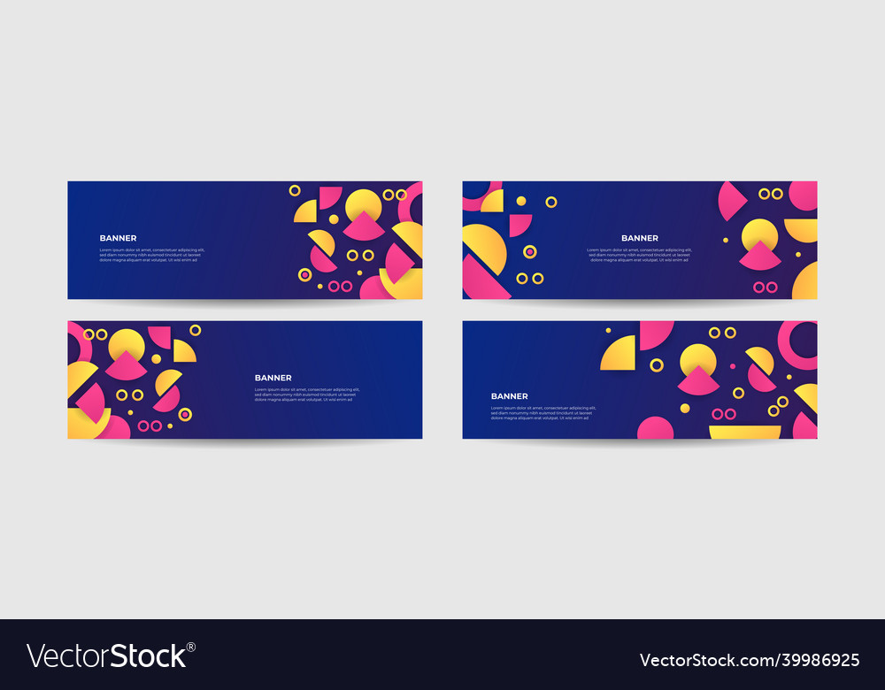 Web banner design set template header for site Vector Image Web banner design set template header for site