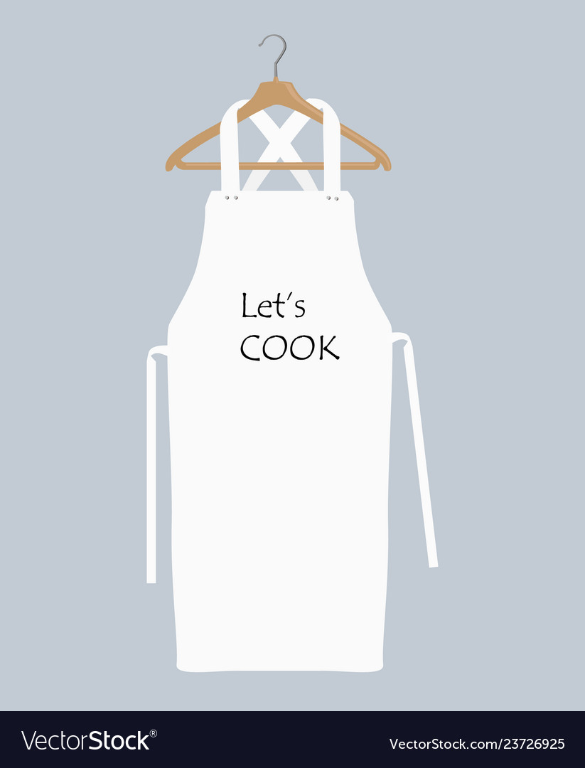 White kitchen apron on hanger chef uniform Vector Image