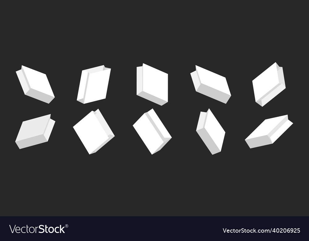 White paper bag collection with different views