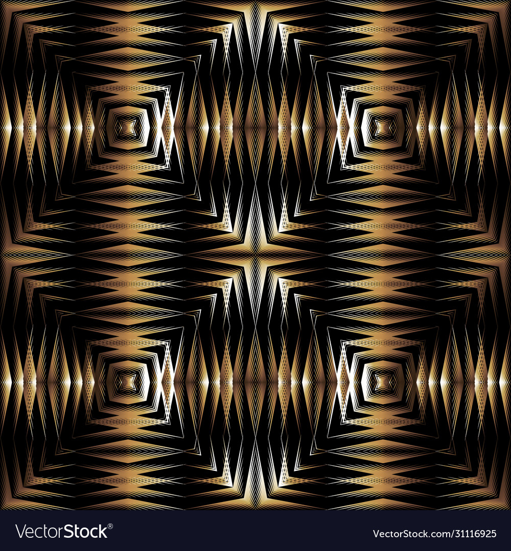 Zigzag lines 3d seamless pattern gold Vector Image Zigzag lines 3d seamless pattern gold