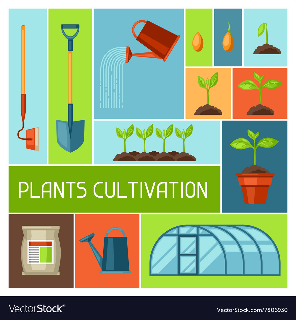 Background with agriculture objects instruments