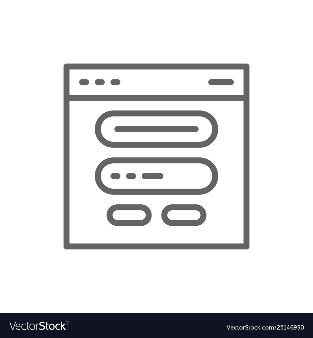 Browser window website and site line icon Vector Image Browser window website and site line icon