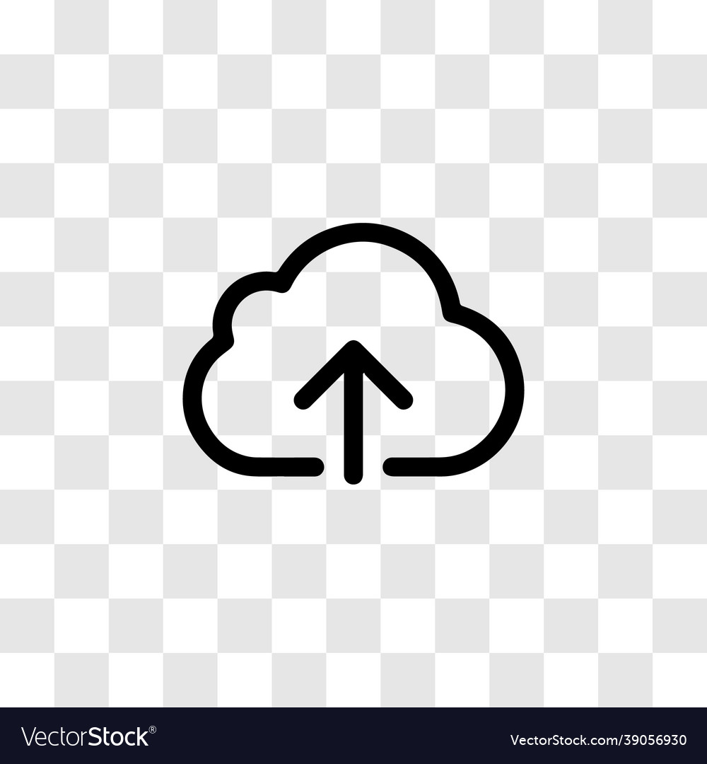 Cloud upload icon - simple line style vector image Cloud upload icon - simple line style