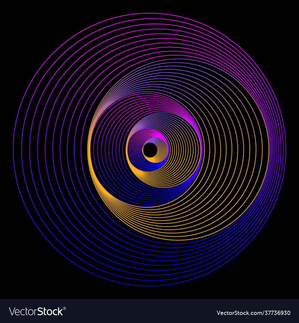 Colored sphere on black background design element vector image Colored sphere on black background design element