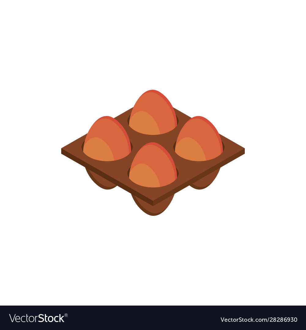 Farm eggs raw tray isometric icon