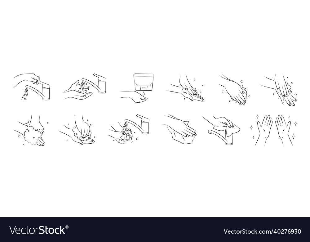 Hand Washing Set Royalty Free Vector Image Vectorstock Hand Washing Set Royalty Free Vector Image Vectorstock