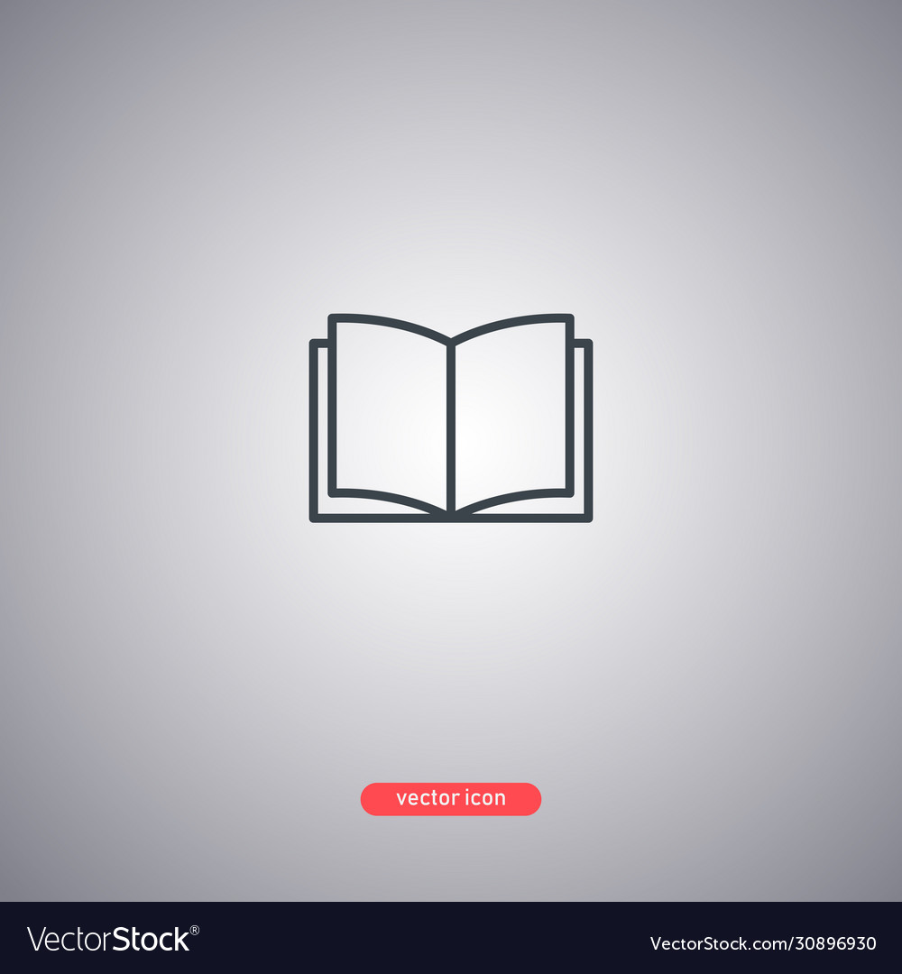 Open book icon isolated on a gray background