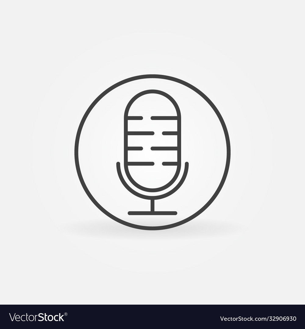 Retro microphone linear concept round icon vector image Retro microphone linear concept round icon