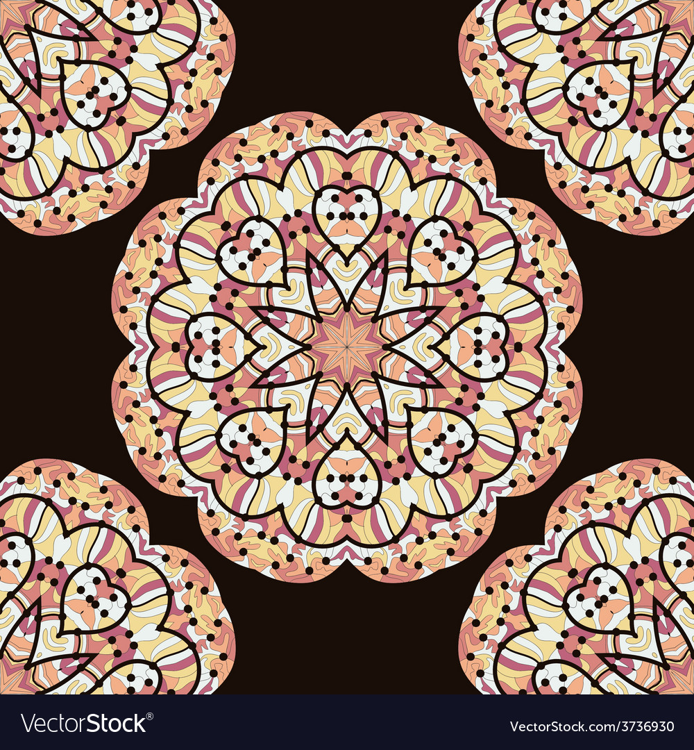 Seamless kaleidoscopic mandala unusual design