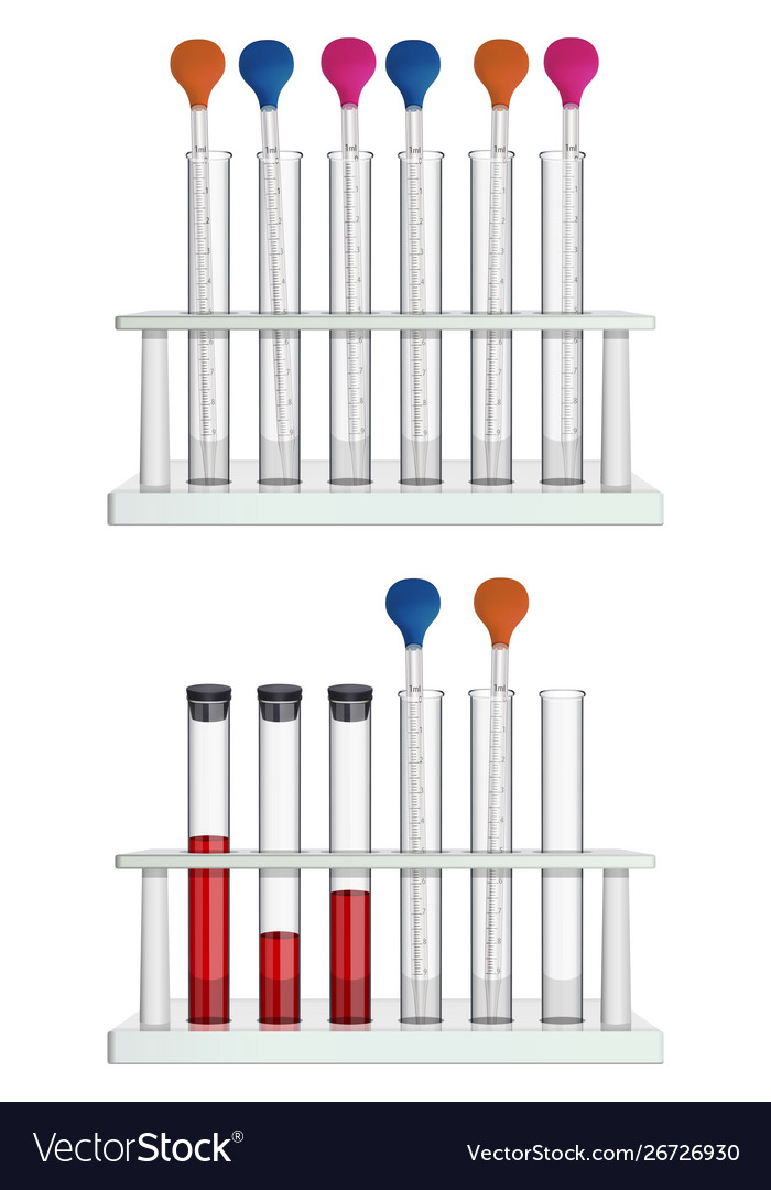 Set empty tubes with measuring laboratory vector image Set empty tubes with measuring laboratory