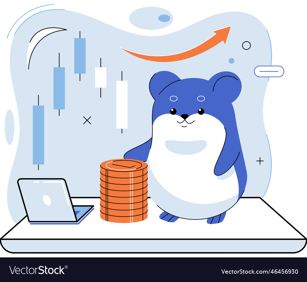 Trading hamster newbie in finance economics Vector Image