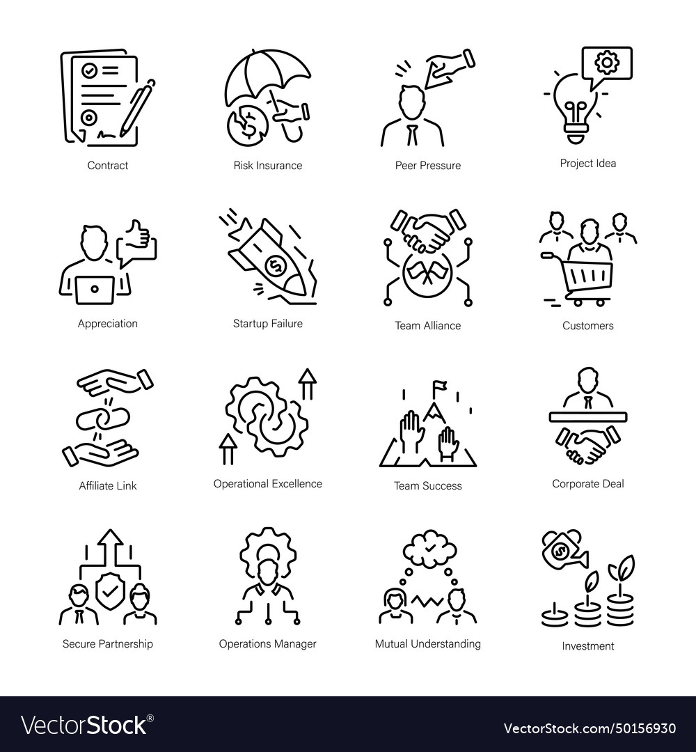 Trendy linear icons depicting resource handling