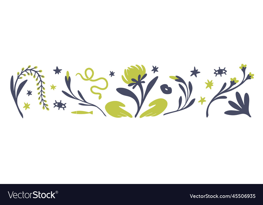 Abstract flowers esoteric elements bundle leaf